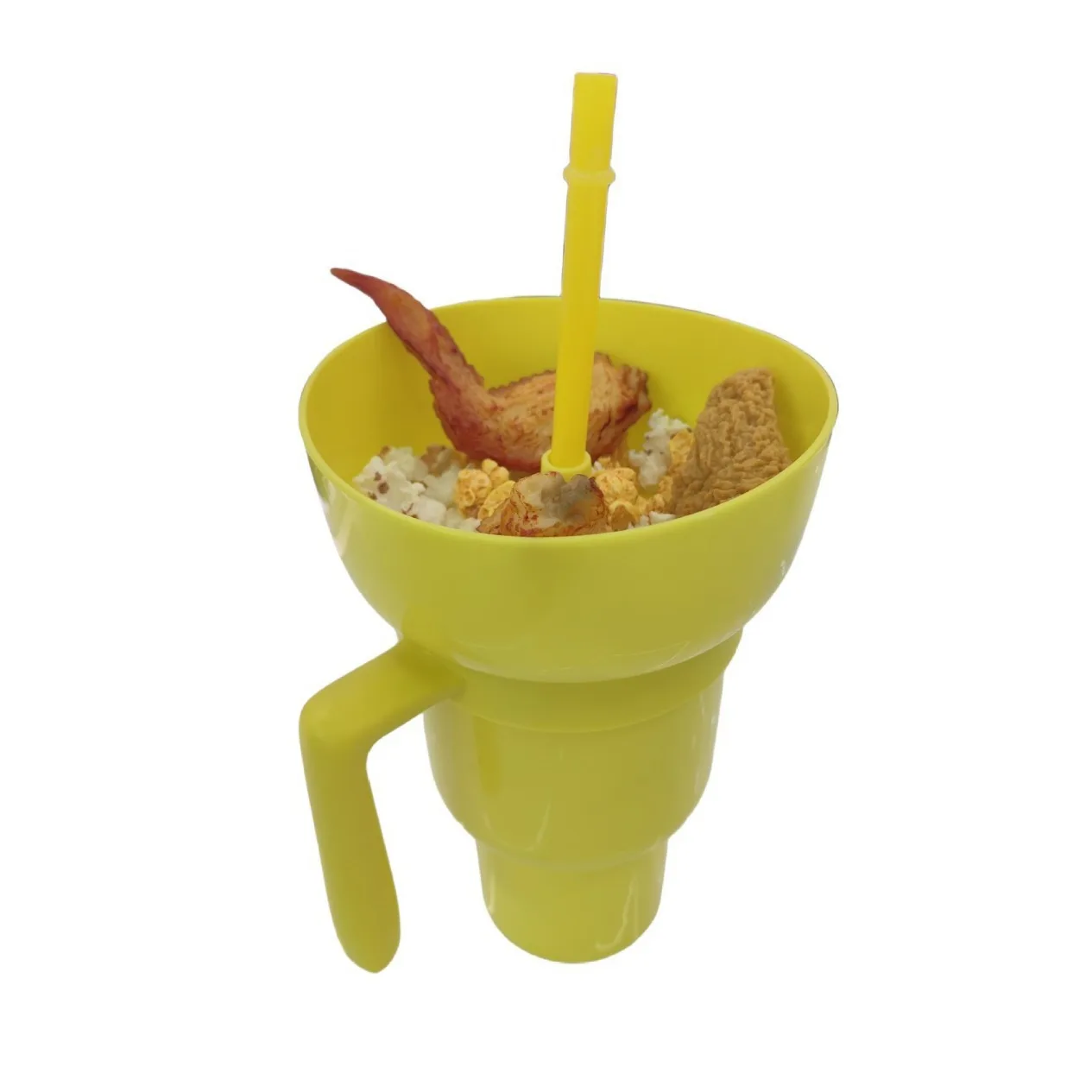 Tik Tok Hot Straw Drink Forest Popcorn Cup Snack And Drink 2 In 1 Drinking Cup Mug Stadium Tumbler With Snack Bowl