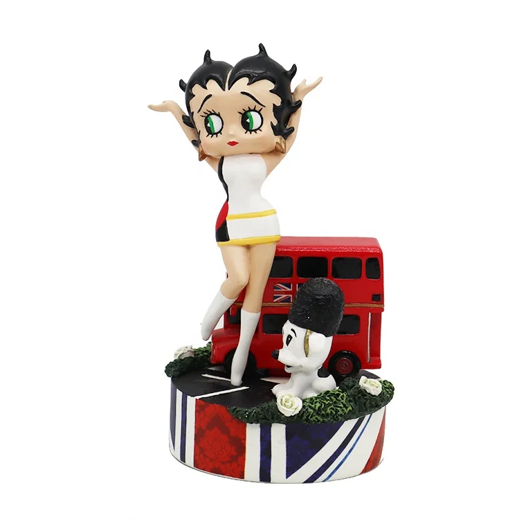 Customize your animated characters London style resin girl statue desktop decoration & gifts