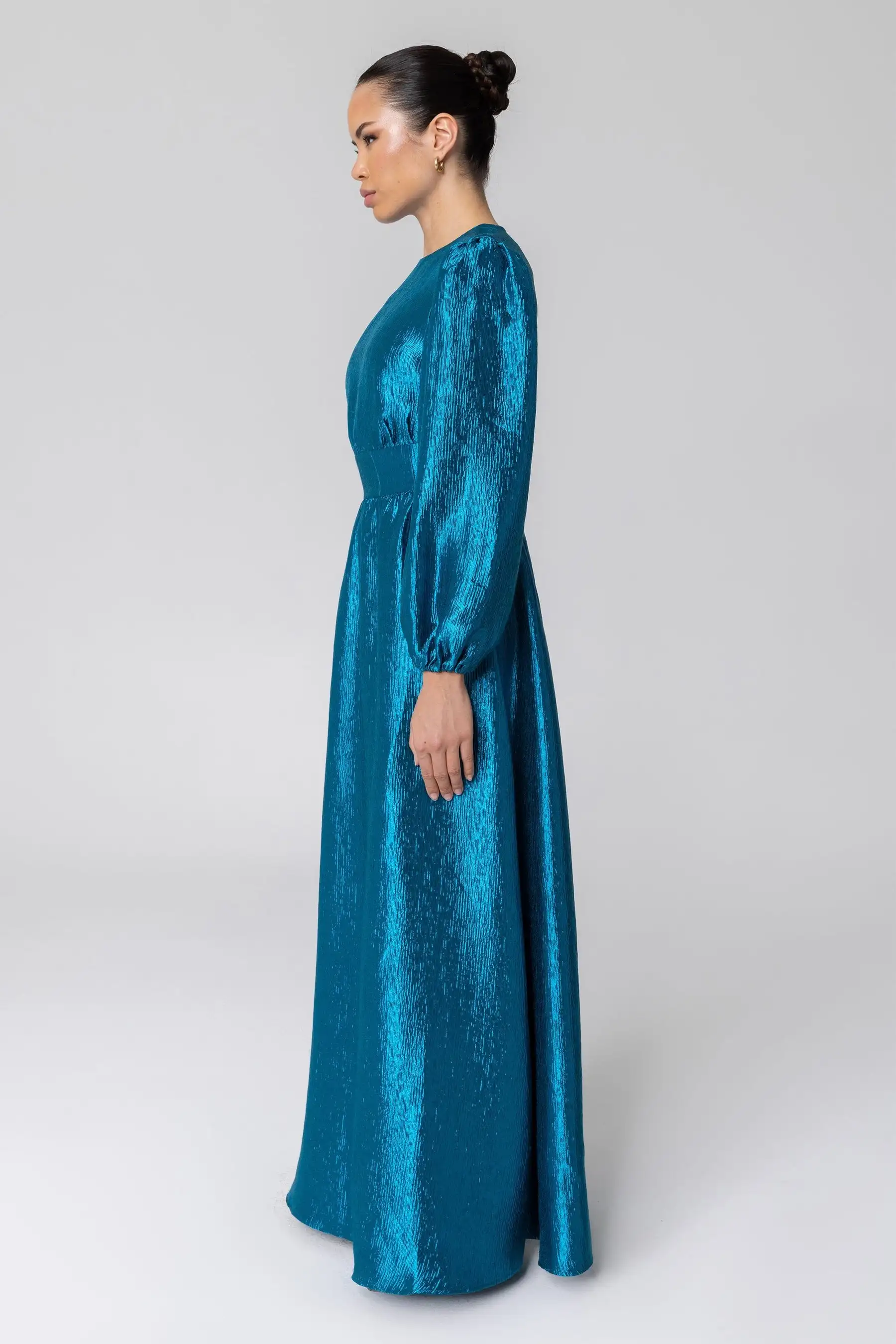 customize prom long sleeve party one piece royal blue evening gowns women plus size casual dress