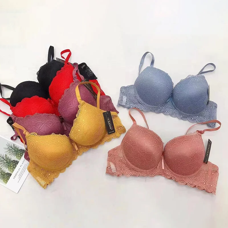Sexy women big boobs lift brassiere deep V full cup luxury beautiful push up fancy lace model ladies bra