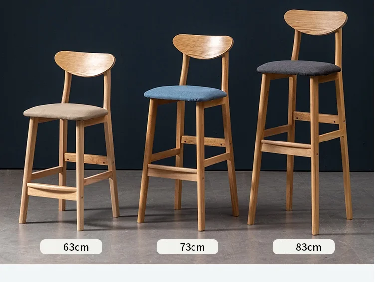DISHI Modern Farmhouse Wood Stool High Pub Bar Chair Kitchen Solid Plywood Home Office School Warehouse Courtyard Indoor Cafe