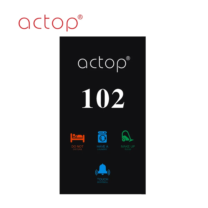 Смарт-дверная табличка ACTOP с номером комнаты, дверная табличка с номером может быть изготовлена по индивидуальному заказу