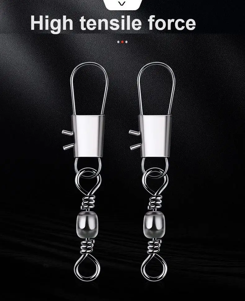 Fishing Tackles Accessories 100pcs Interlock Snap Swivels Rolling Connector Fishing Barrel Swivels Set