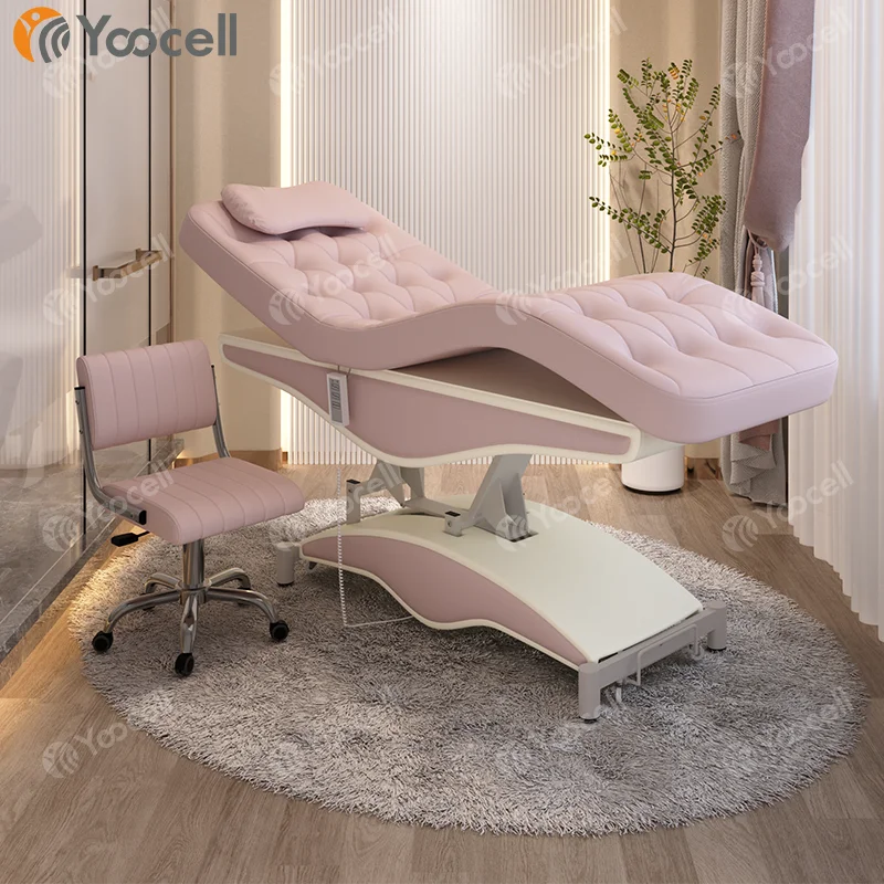 Yoocell beauty salon furniture 3 motors electric massage salon table bed eyelashes facial spa bed tatoo chair for nail salon