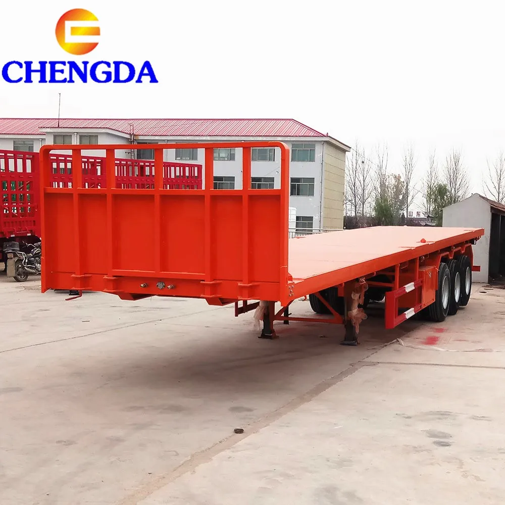 Chengda 40 футов контейнер плоская кровать бортовой ящик погрузчик Прицеп Цена