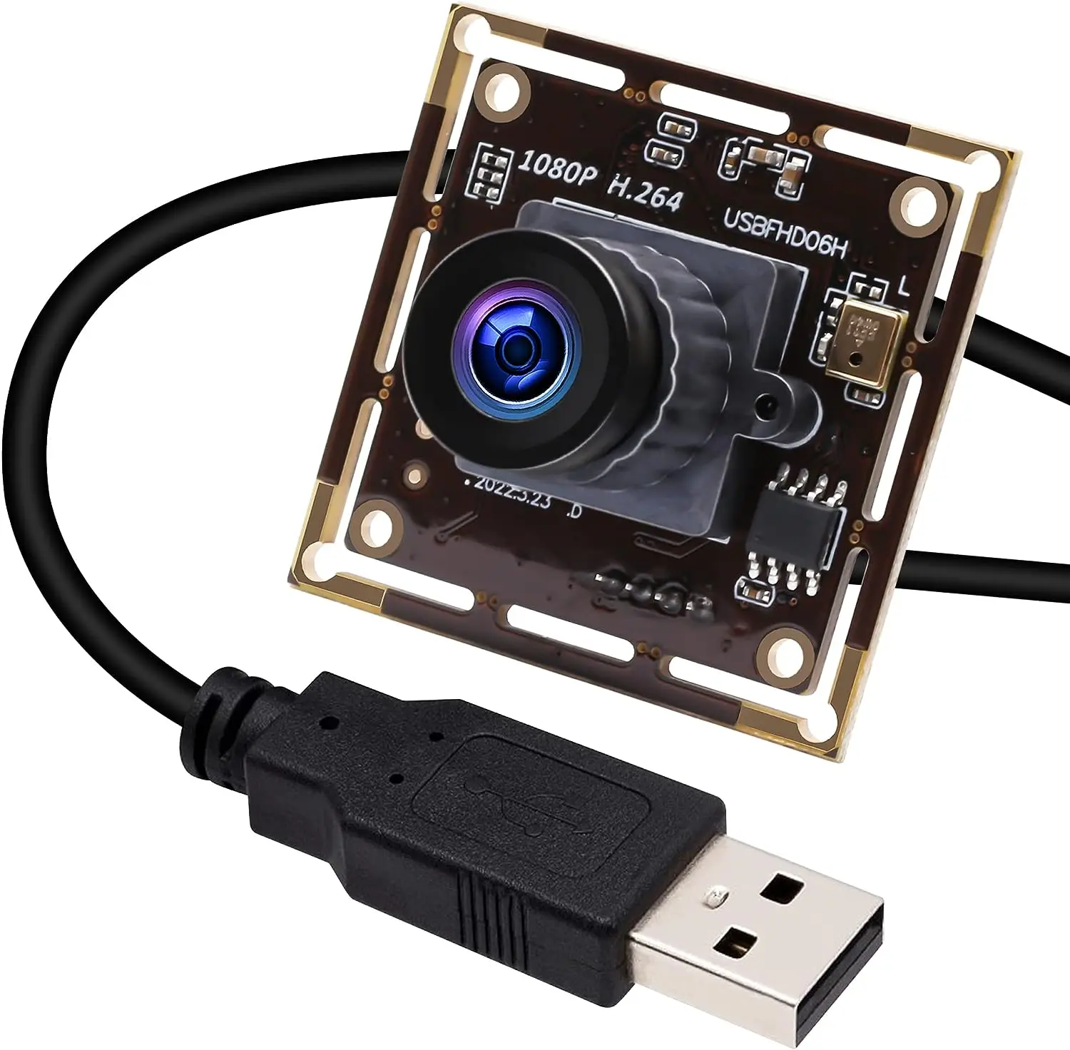 ELP USB Camera Module Low Light 1080P H.264 IMX323 Sensor Webcam Module with Microphone and 2.1mm Wide Angle Lens For Embedded