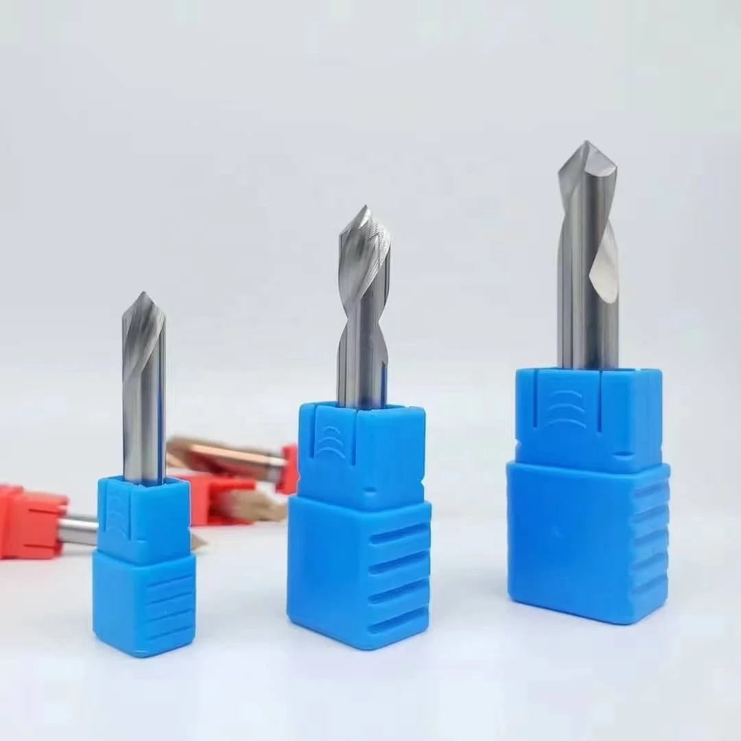 Hot Sale Factory price customized v tape slotting wood bits 0.5mm Cutter Diameter single flute Tungsten Carbide router bits