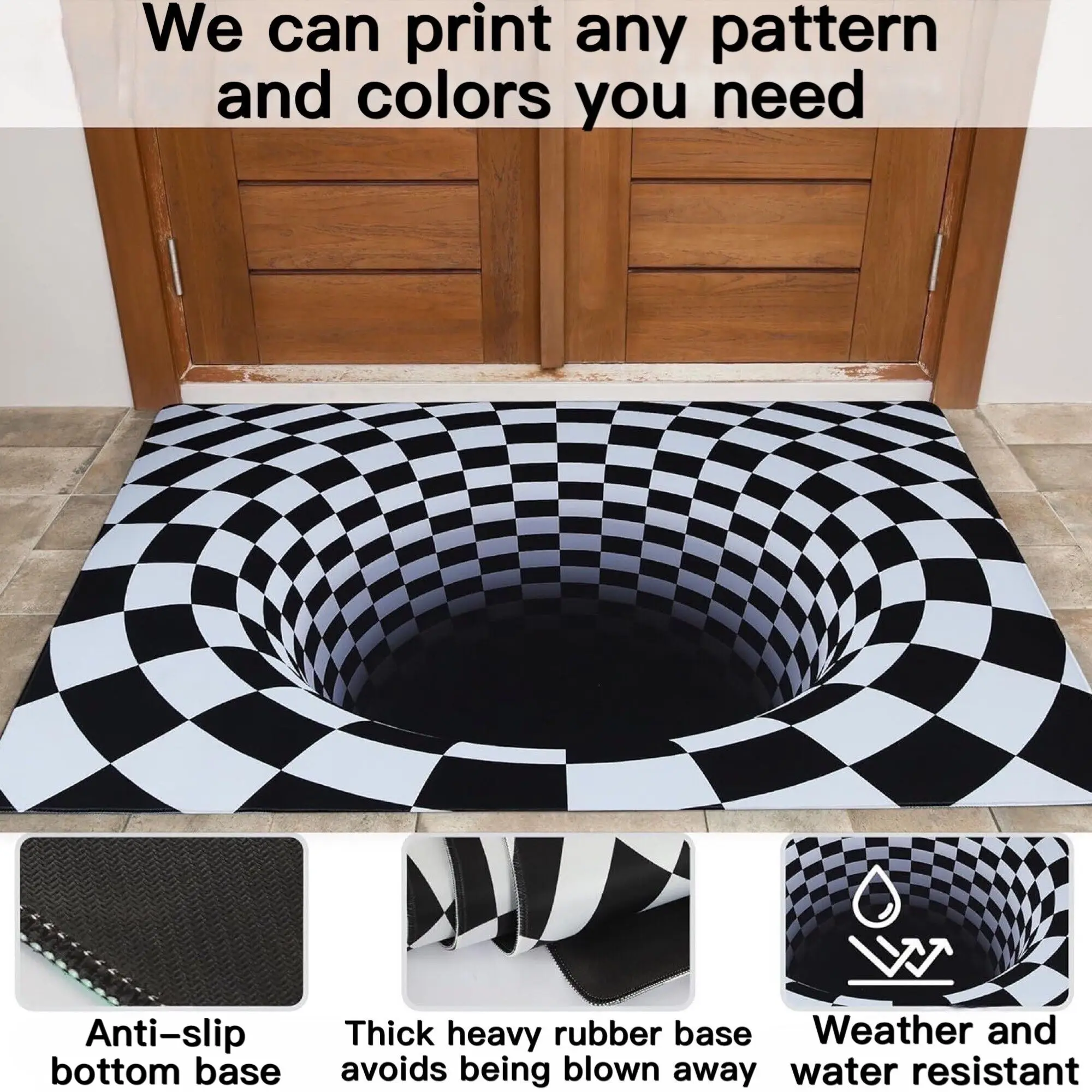 Custom customized 3D printing Doormats anti slip doormat high quality custom door mat