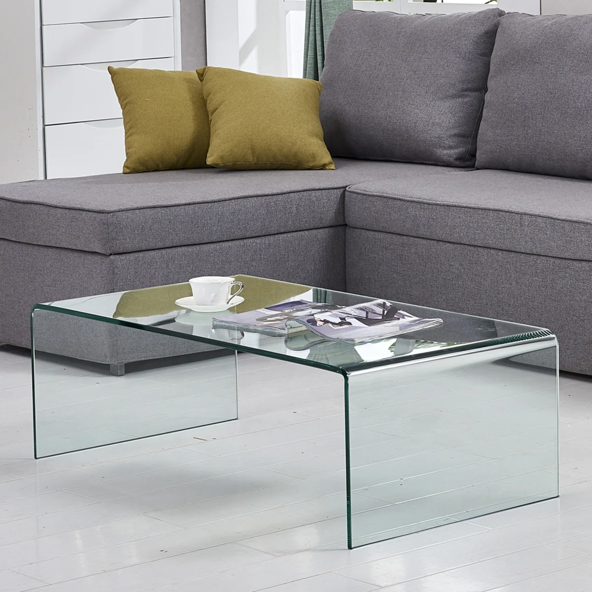 
Tempered Glass Latest Glass Decorative Transparent Drawing Room Table Designd For Living Room 