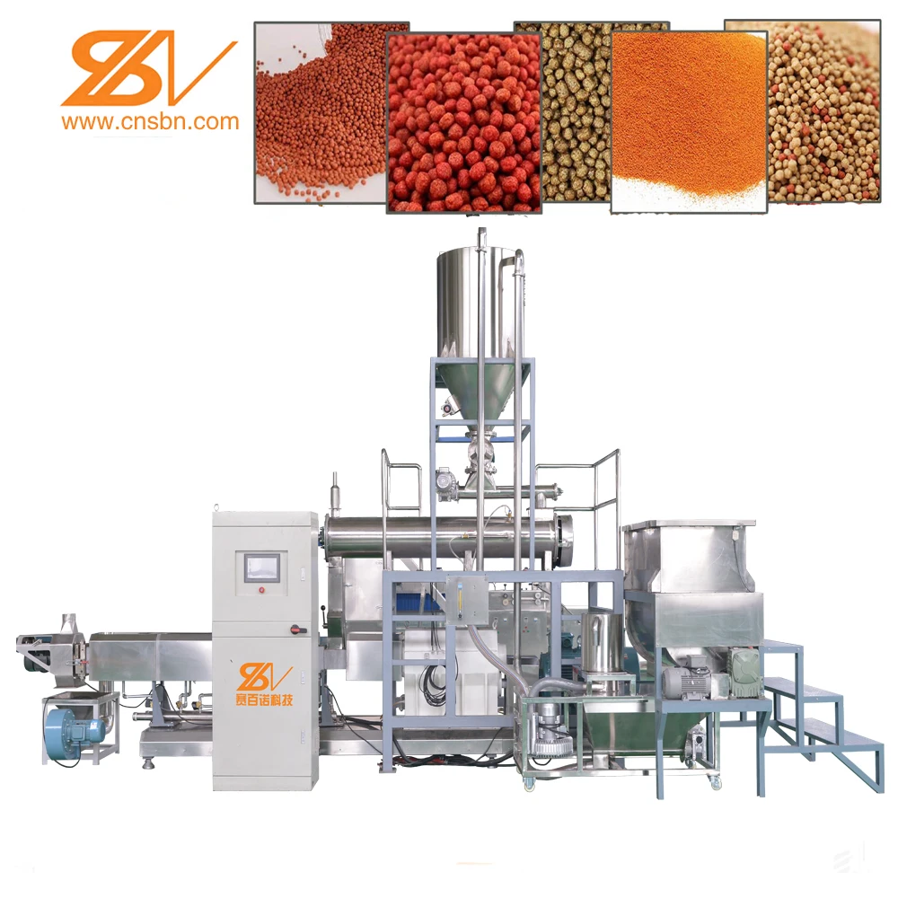 Large Capacity Automatic fish feed Production Line For Floating Sinking Shrimp Pellet fish Food Extrusion machine