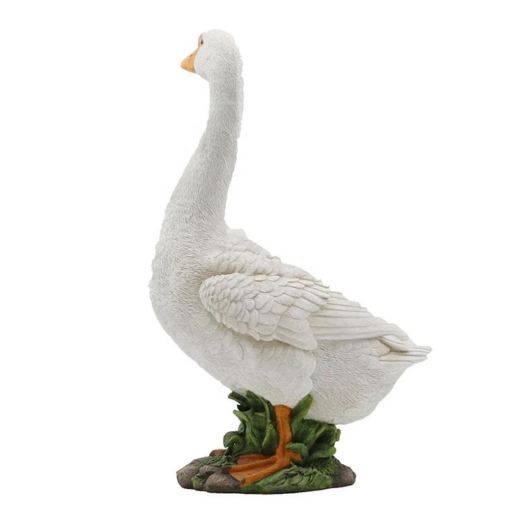 Realistic garden decor polyresin life size goose statue, vivid hand made decorative animal resin goose statue^