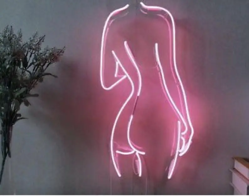 
12V waterproof home decor clear acrylic flex custom led neon signs lady body for wall mounted 