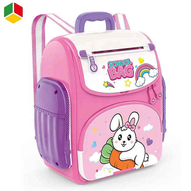 QS Children Schoolbag ATM Deposit Money Simulation Fingerprint Identification Unlock Password Piggy Bank Safe Banking Toys