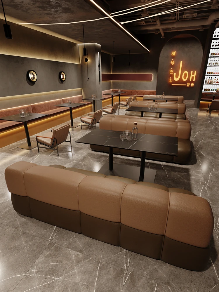 light luxury custom night club vip bar sofa furniture PU leather booth sofas for nightclub lounge bar coffee shop sofa seating