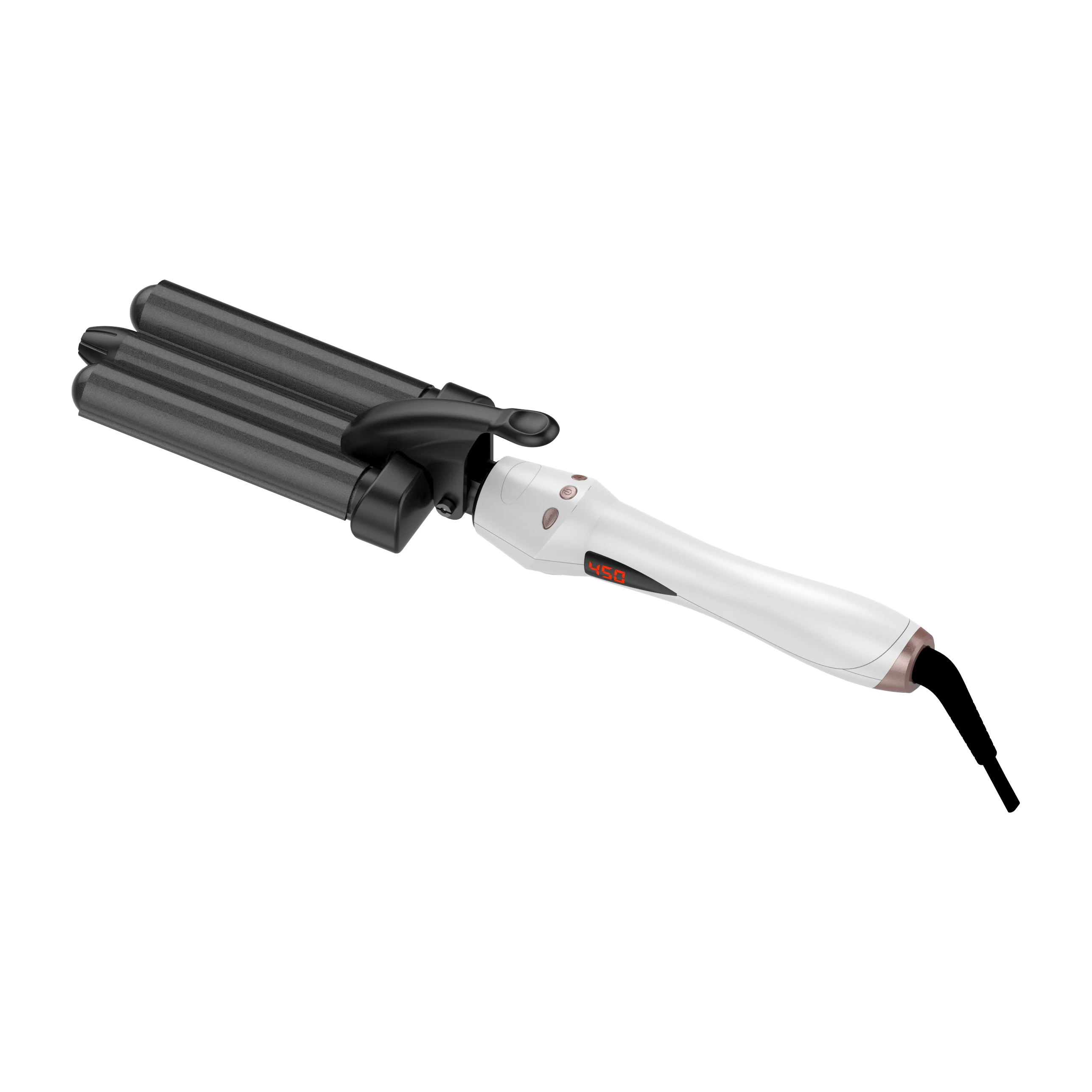 Best selling multi-color custom automatic LCD ceramic curler 3 barrel wave triple curl iron modeling tool set