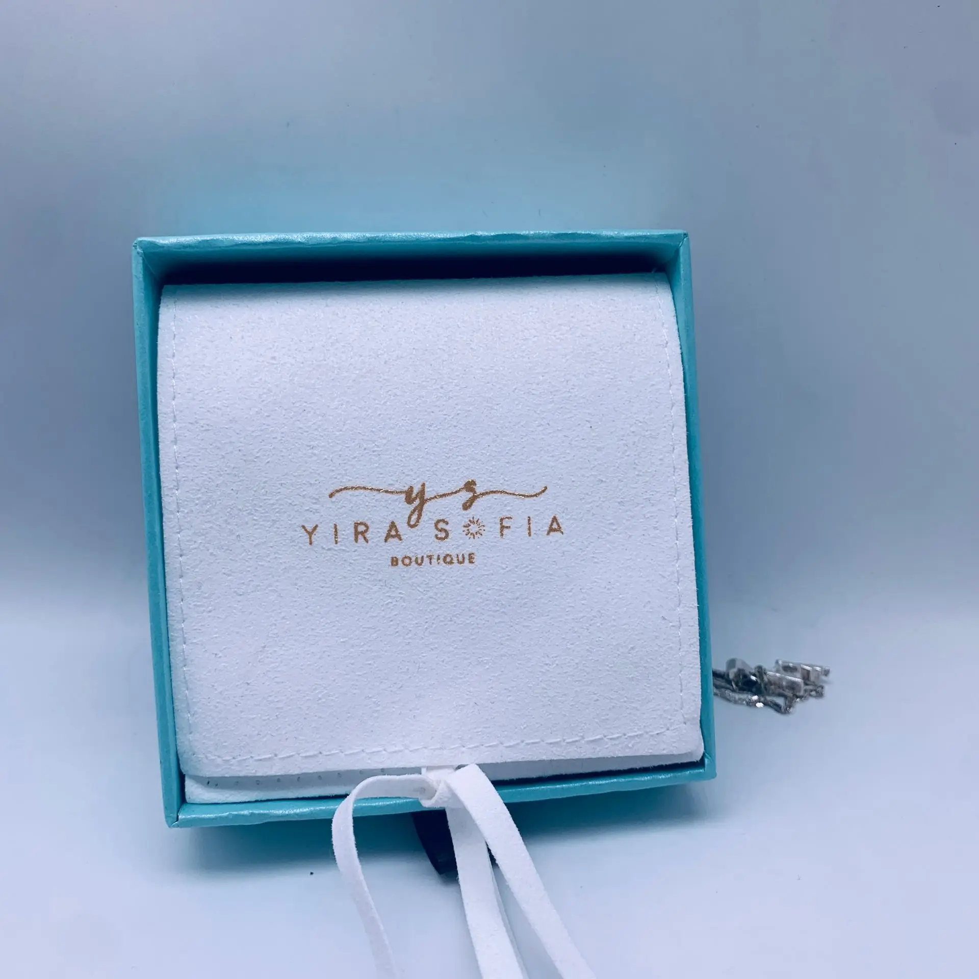 deboss print luxury custom Logo microfiber double side suede Gift Pouch for necklace earrings Jewelry pouch