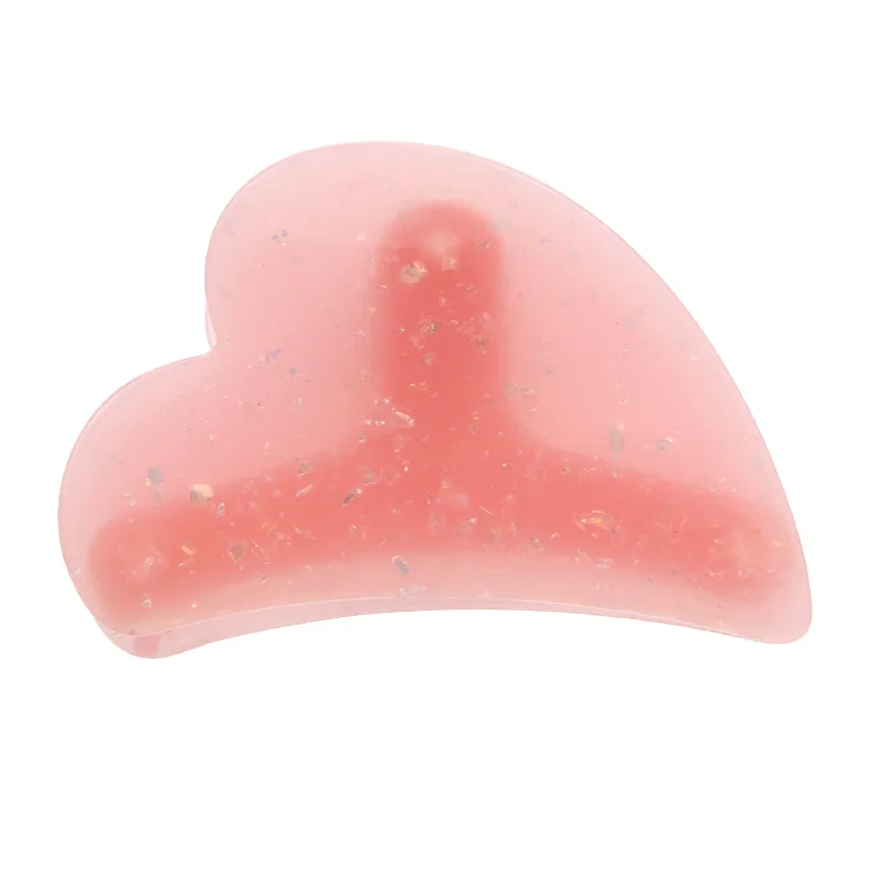 High Quality 7.5cm Triangular Heart Shape Fresh Metal and Acetate triangle and heart shape claw clips