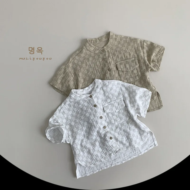 Summer toddler boys t shirt solid casual printing boutique wholesale kids clothing cotton 309