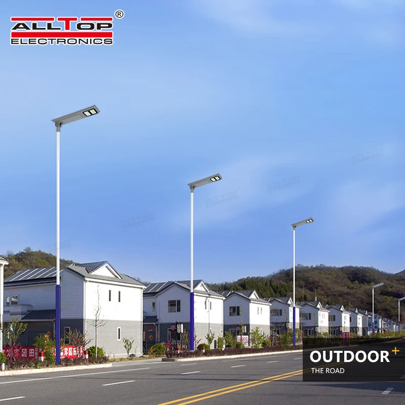ALLTOP High lumen IP65 outdoor mounted integrated 40 60 100 watt all in one solar led streetlight