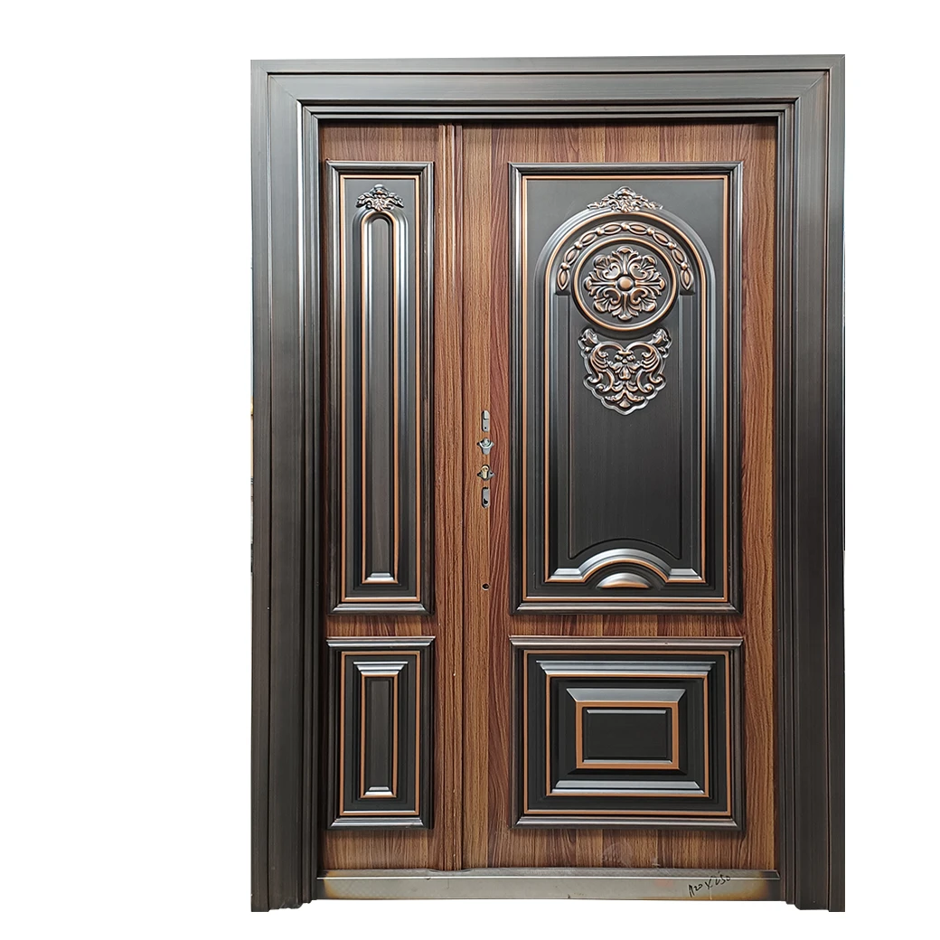 Bowdeu Factory Luxury design China Top Manufacturer zinc alloy imitate cast aluminum door alloy safety door for sale