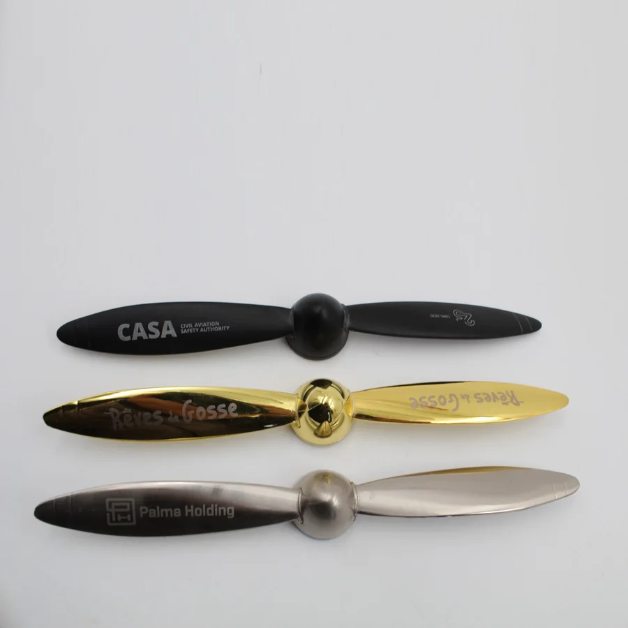 Souvenir Aviation Aircraft Gold Propeller Letter Opener