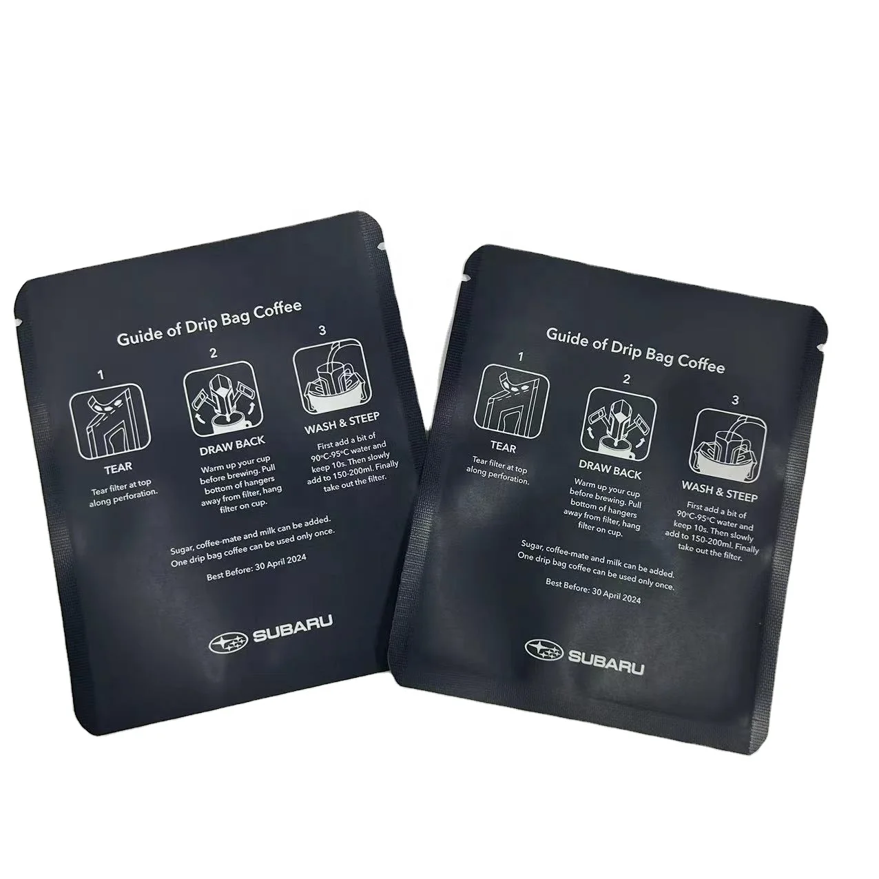 Custom printed aluminum foil  hanging ear filter Drip bag coffee  3 side seal plastic mylar packaging bag