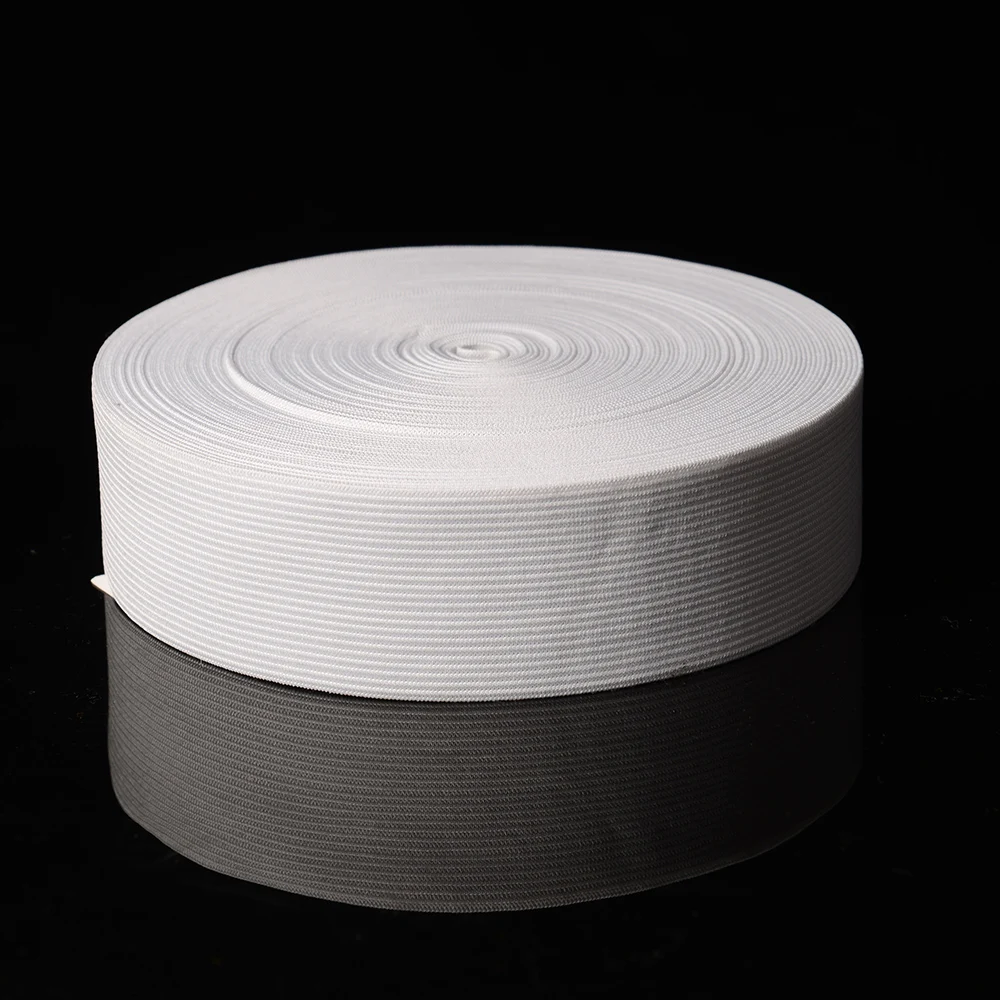 Wholesale Custom Elastic Tape 25mm 30mm 35mm 40mm 45mm White Knitted Sofa Elastic Webbing Tape