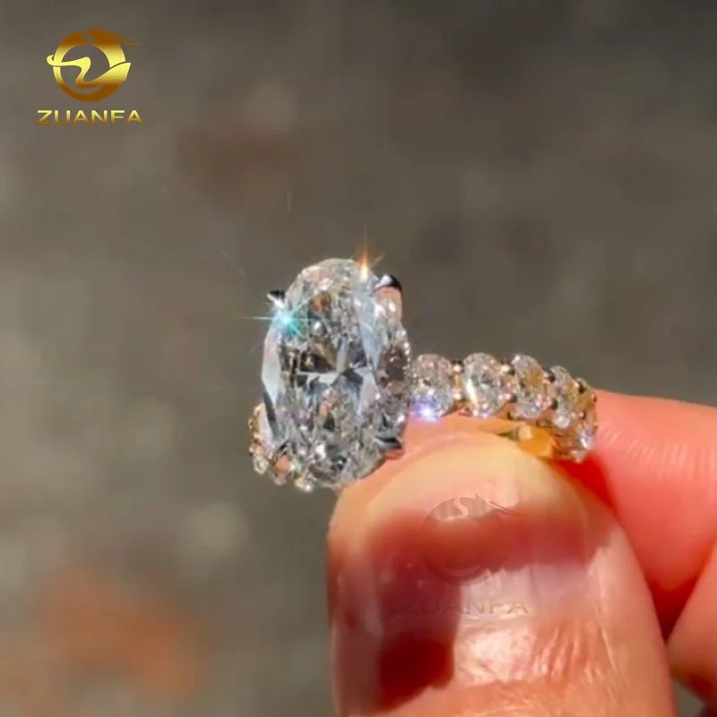 Luxury Oval Moissanite Diamond Rings Women Romantic Jewelry Engagement Wedding Band lab Grown Diamond Ring