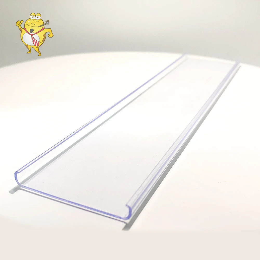 Laohama factory Supermarket Shelf Price Label Holder Display Tag Holder Clear PVC Plastic Clip Strip