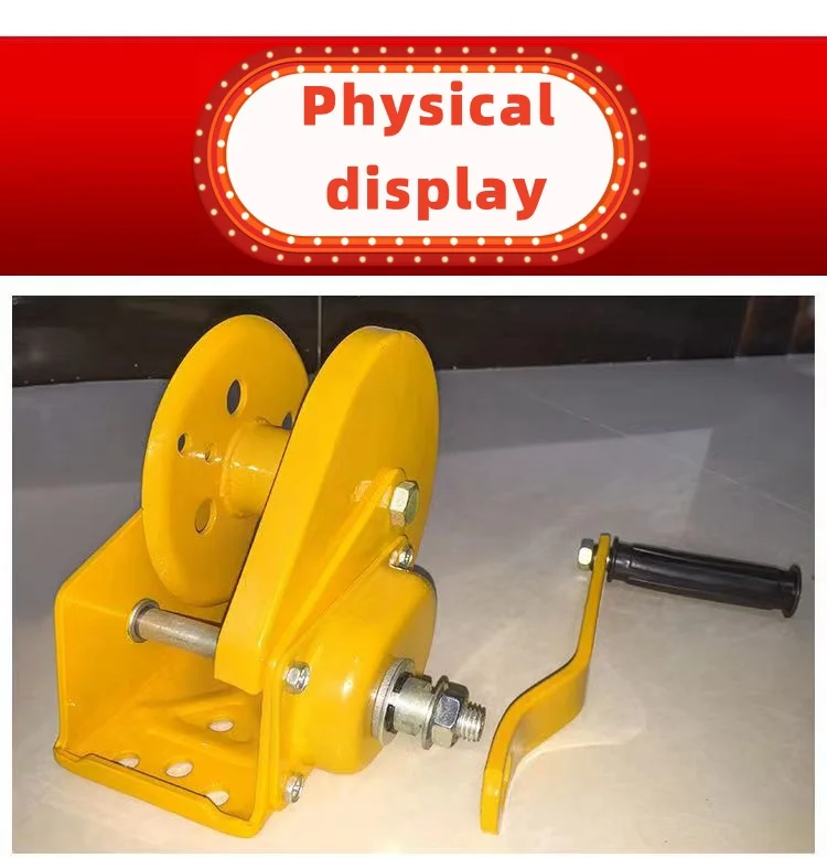 1200lbs Hand Operated Cable Manual Winch Cable Pulling Hand Winch With Wire Rope Hand Towing Winch