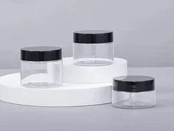 Cosmetic jar and container 4 oz plastic jars white cosmetic jars with lids rose gold custom logo