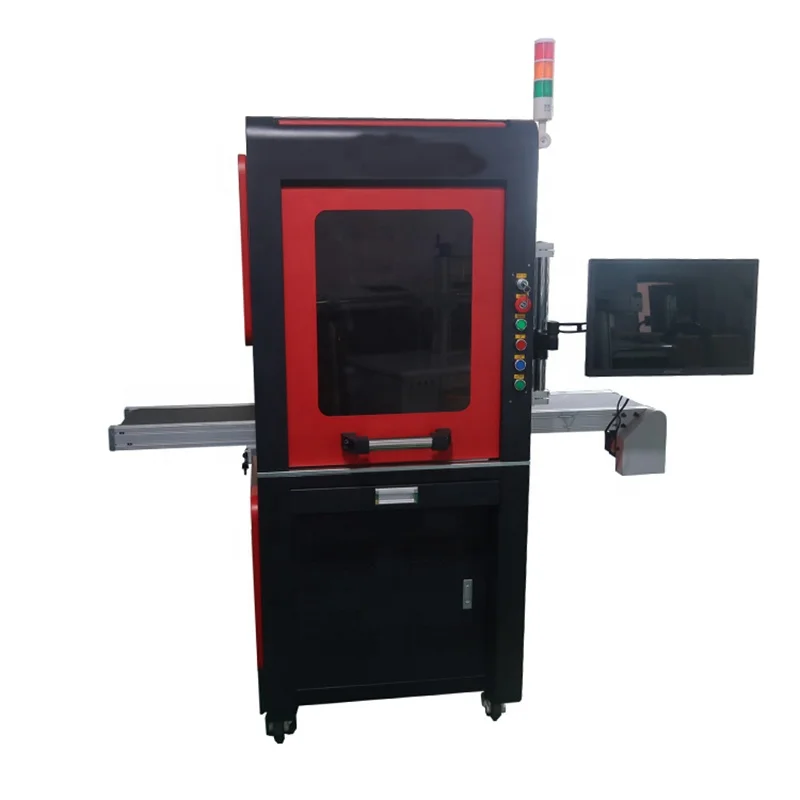 Raycus Max JPT Fiber Laser Marking Machine Machine with CCD automatic visual and positioning system with computer