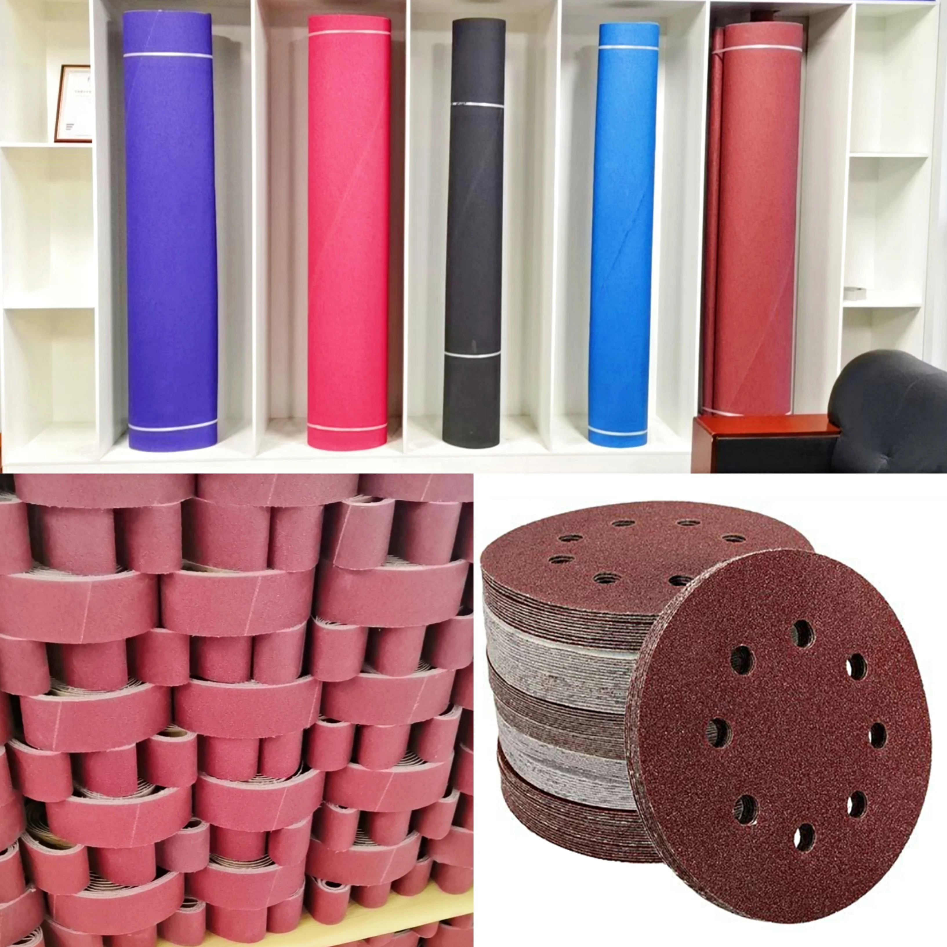 100pcs/box 7inch coated abrasive tool red aluminum oxide sanding disc sandpaper abrasive disc for grinding wood