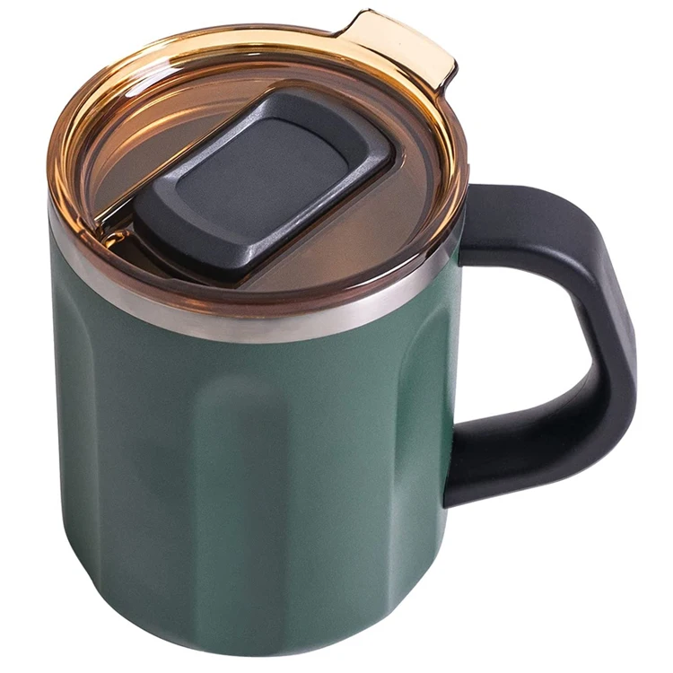 PURPLESEVEN Double Wall Vacuum Insulated 16oz Stainless Steel Beer Mugs Copo Termic Travel Thermal Coffee Mug with Slider Lid