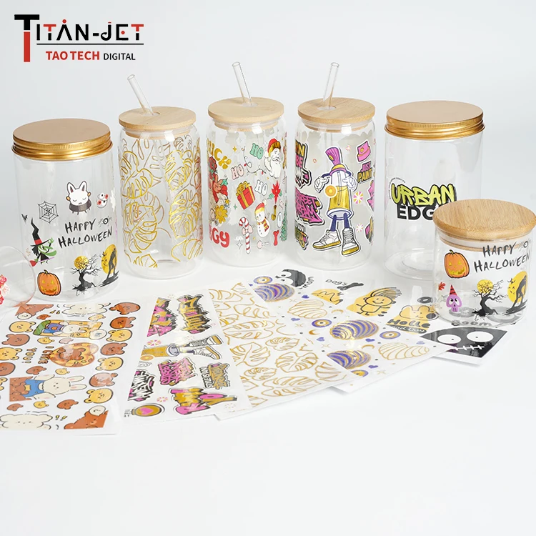 Виниловая печать на заказ этикетка с логотипом ПВХ самоклеящаяся Водонепроницаемая наклейка для бутылок высечка УФ-переводная упаковки