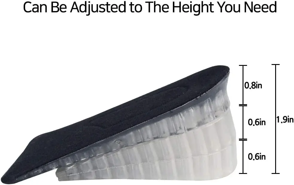 Height-increasing insole 2/3/4 layers Air Cushion Heel plug-in lifting shoe insole men and women invisible elevator adjustable h