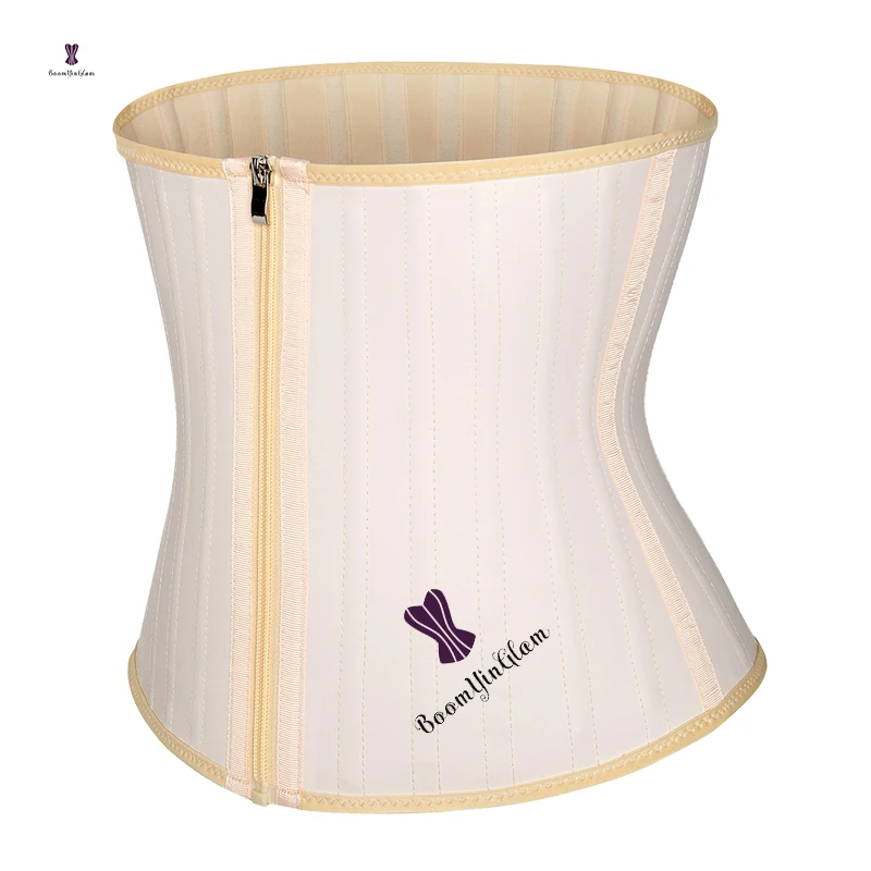 Glitter Clip and Zip Latex Waist Trainer Corset Underbust Sport Cincher Workout Sweat Vest Body Shaper custom logo private label