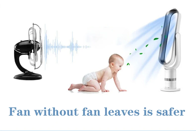 LED portable bladeless electronic digital cooling tower fan with remote control bladeless fan