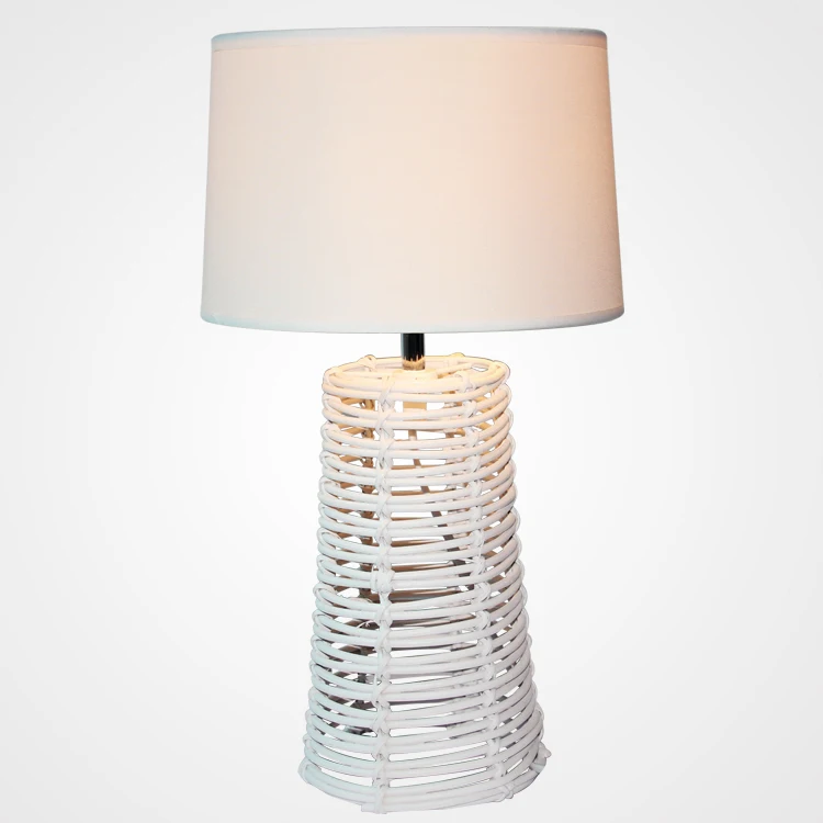 new hot sale modern rattan fabric table lamp lights for home Hotel Bar, residence, living room, bedroom