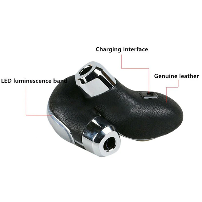 Universal Touch Activated Sensor LED Light Car Gear Shift Knob USB Charge Leather gear head