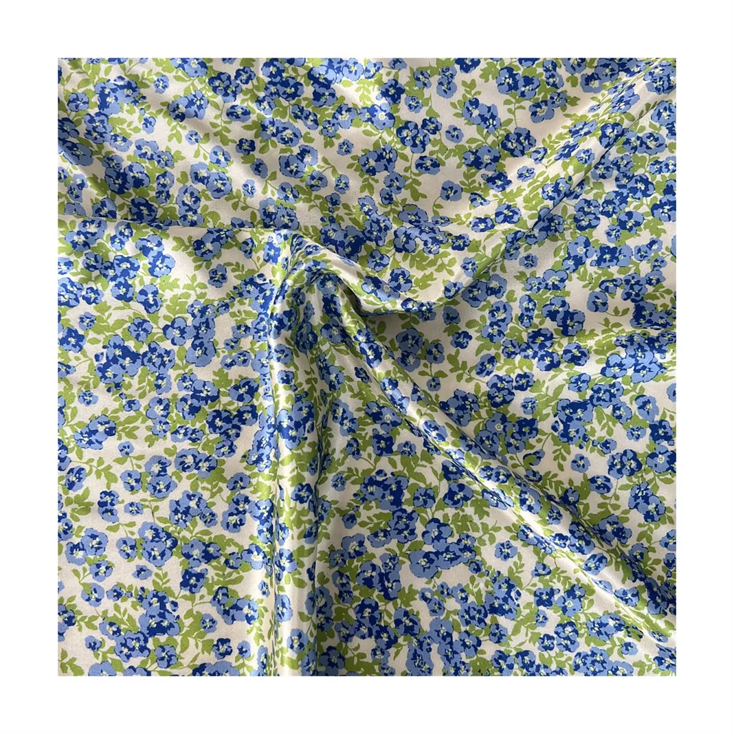2022 New Design  Wholesale Breathable printed satin silk fabric satin fabric polyester digital print fabric