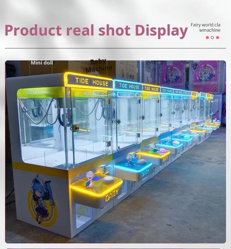 New Style Mini Plush Toy Gift Crane Claw With Bill Acceptor Coin Operated Game Machine_17