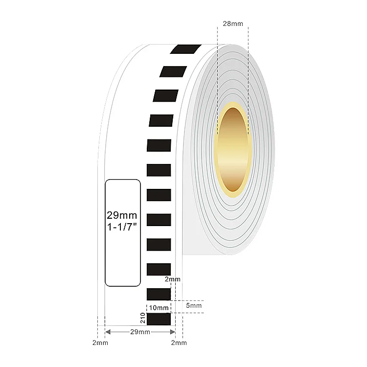 OEM High Quality Brother Compatible Labels DK1201 DK-2205 DK 22243 Thermal paper 62mm x 8m Brother dk Labels