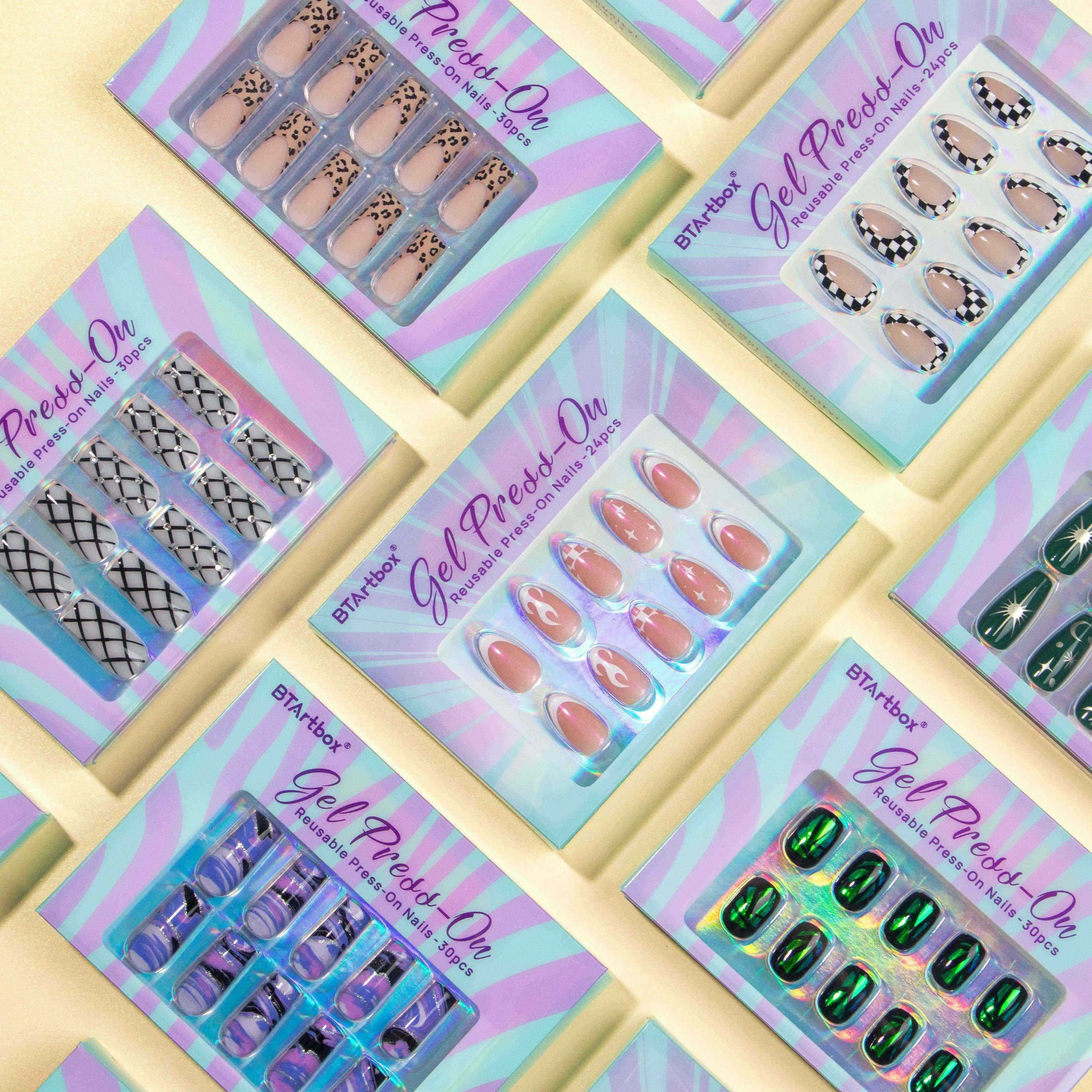 Фирменная торговая марка 30 шт. мягкий гель для ногтей короткий миндальный квадратный накладной ноготь пресс ручной работы французский