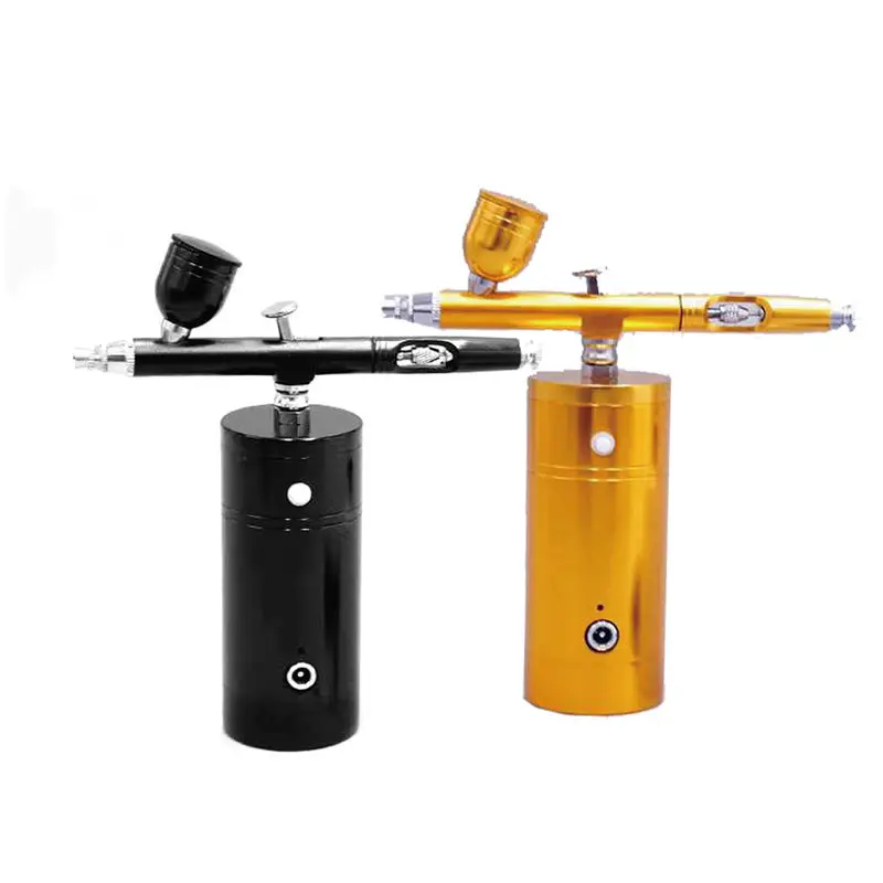 Fashion Airbrush Gun Kit with Compressor Rechargeable Handheld Airbrush Kit Paint Set Portable Mini Airbrush for Cake Decorating