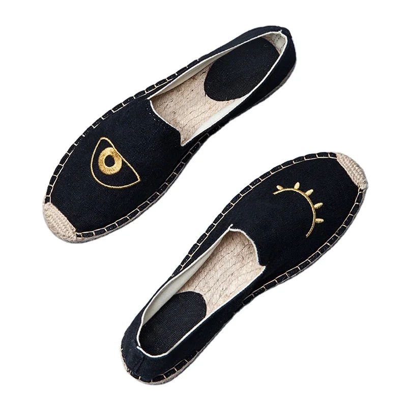 Модная удобная обувь на плоской подошве; Эспадрильи из натурального джута нового стиля изготовленный на заказ женские эспадрильи