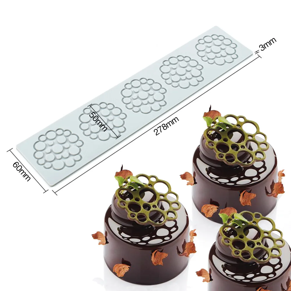 Hollow leaf love bubble fondant lace mat West point tray decoration baking silicone mold chocolate mold