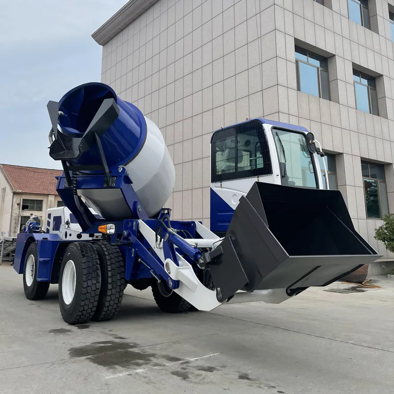 Chinese manufacturer efficient and low-cost portable concrete mixer mobile self loading concrete mixer truck
