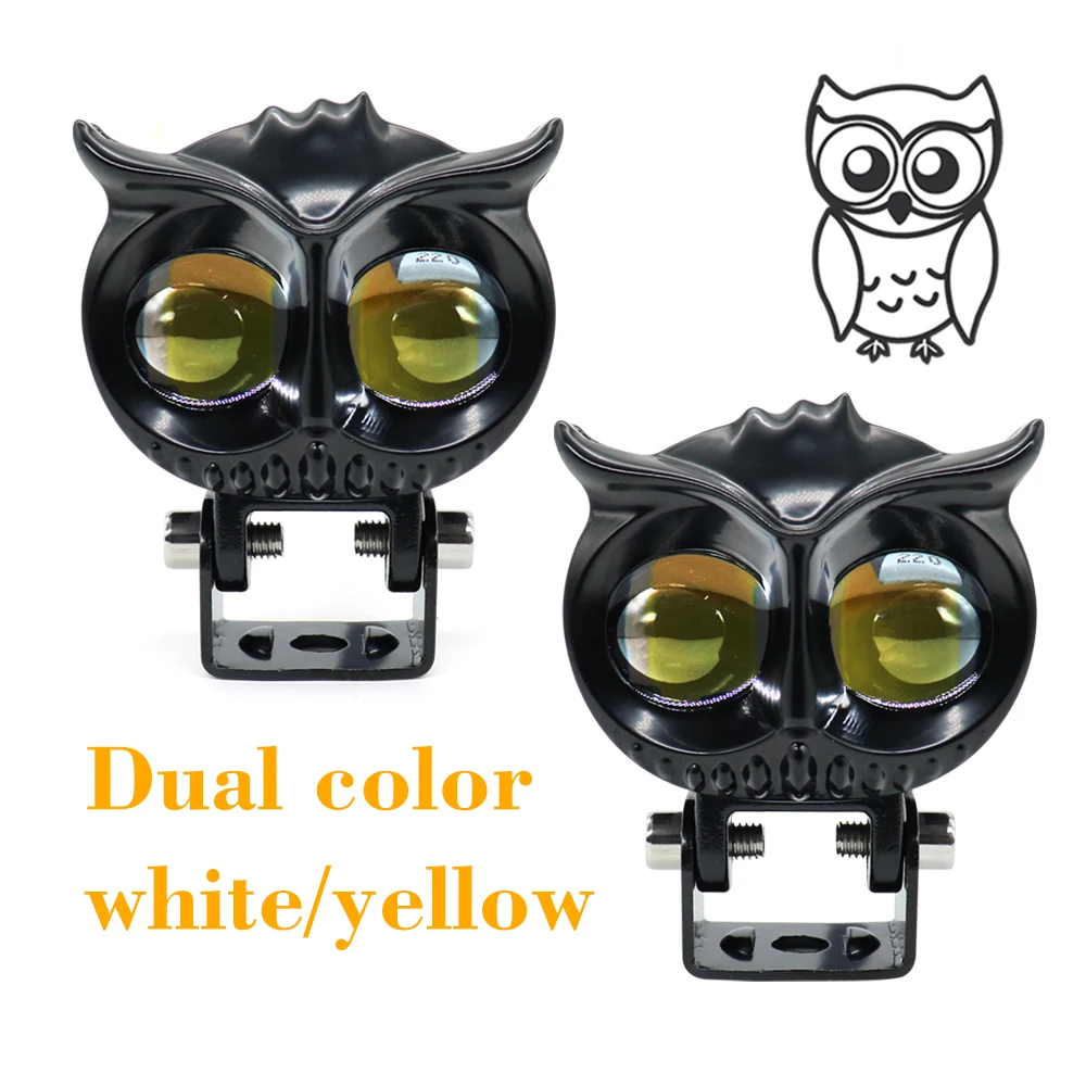 Factory Price High Low Beam Yellow White Dual Color Spot Beam 12V Projector Lens 40W E Bike Mini Driving Light For Motorcycle