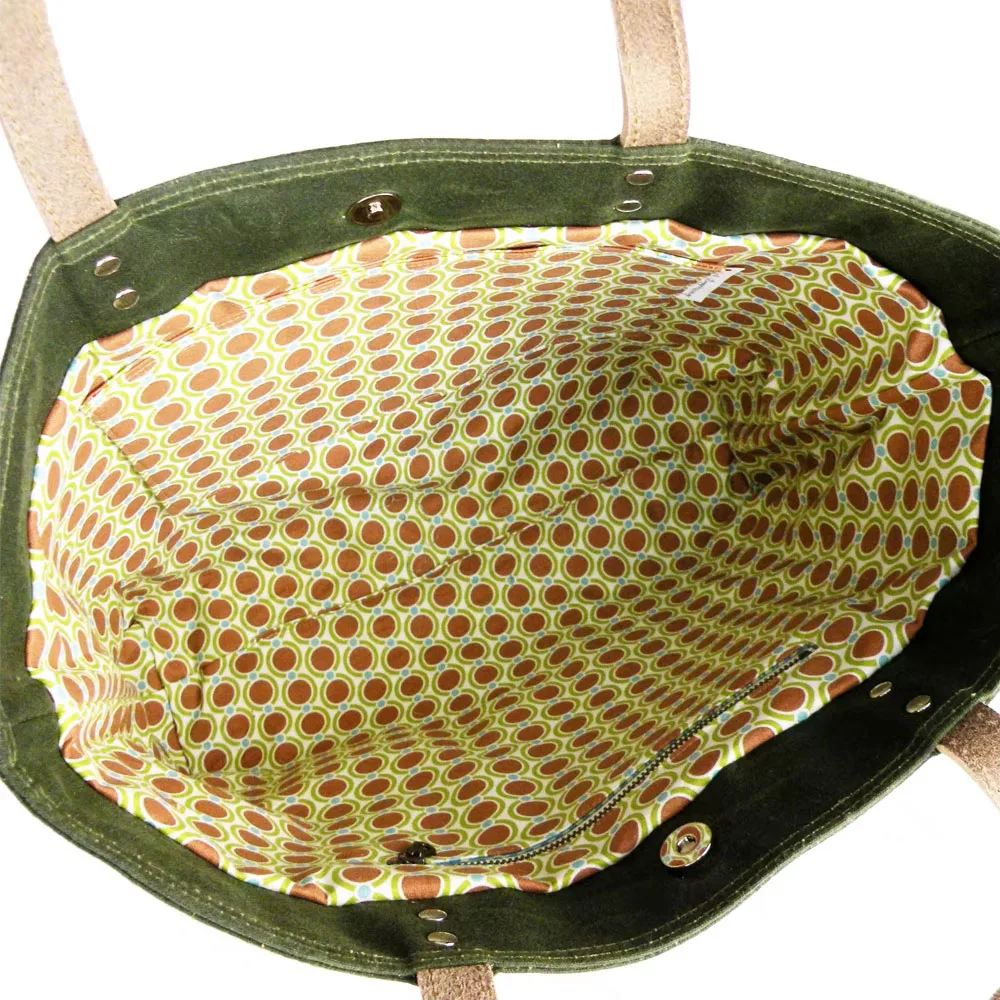 Custom Logo Color Extra Large Carryall Shoulder Bag Waxed Canvas Travel Tote Bag Leather Handle Waxed Canvas Tote Bag